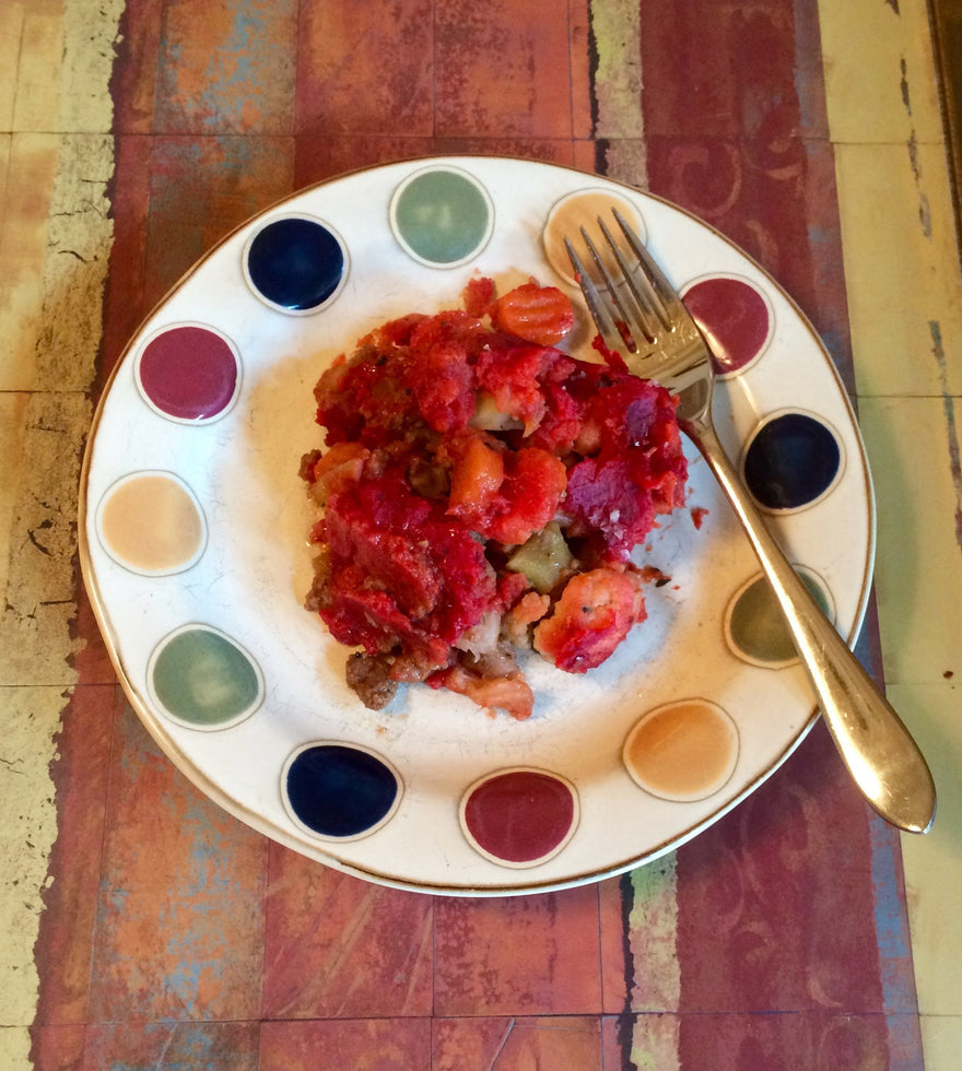 Shepherd's Pie Topped with Mashed Beets