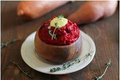 Beet/Sweet Potato Mash with Fresh Thyme