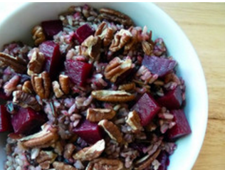 Wild Rice with Roasted Beets and Toasted Pecans