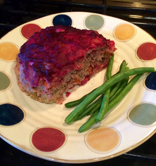 Meatloaf with Beet Ketchup Topping