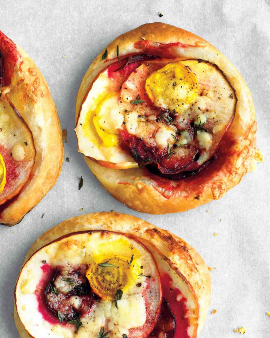 Beet, Cheese and Apple Tarts