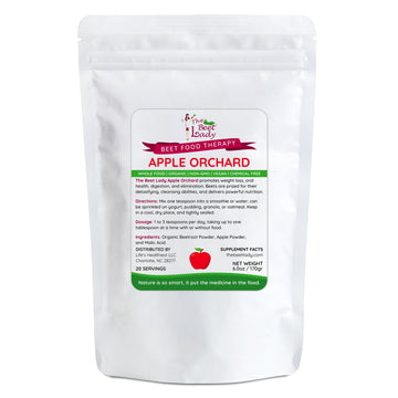 The Beet Lady APPLE ORCHARD Beet Food Nutritional Therapy powder blended with real fruit.  Organic, plant-based, non-GMO. 6 oz