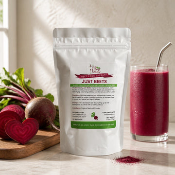 The Beet Lady JUST BEETS Beet Food Nutritional Therapy powder.  Organic, plant-based, non-GMO 6 oz