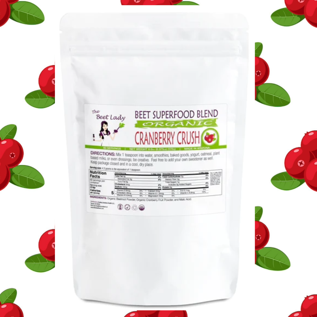 The Beet Lady CRANBERRY CRUSH Beet Food Nutritional Therapy powder blend for Thyroid and UTI's 6 oz
