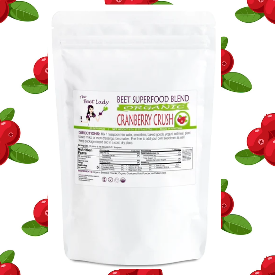 The Beet Lady CRANBERRY CRUSH Beet Food Nutritional Therapy Powder for Thyroid and UTI's 6 oz