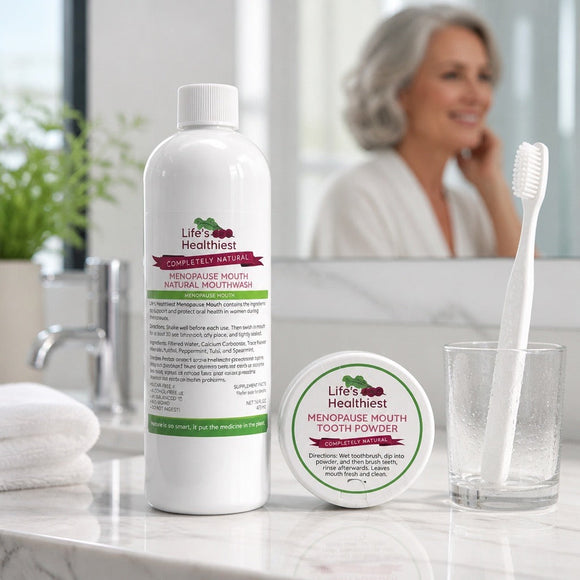 Life's Healthiest Completely Natural Mineralizing Mouth Wash & Tooth Powder.