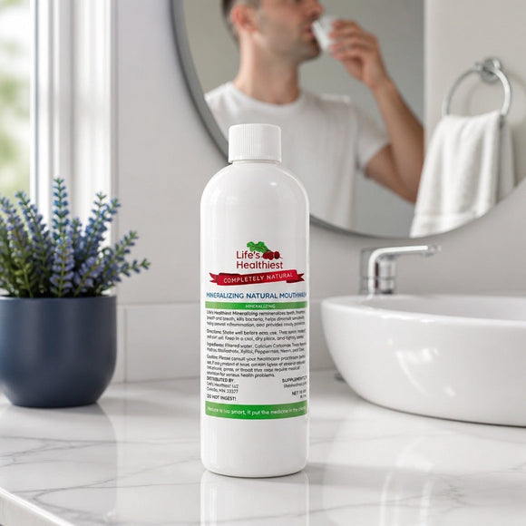 Life's Healthiest Completely Natural Mineralizing Mouth Wash & Tooth Powder.